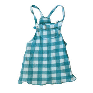 VINTAGE COTTAGE CORE PLAID STRETCHY BUTTON TOP TANK TOP DRESS SZ 14